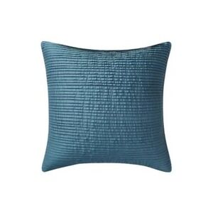 Charisma Euro Sham Teal Blue Cotton Sateen Pleated Trim 26x26 Square Bedding